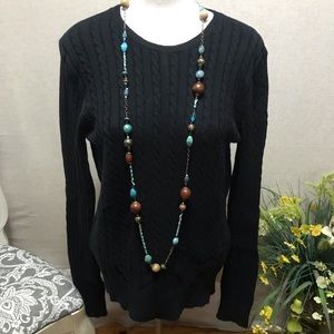 Merona Long Sleeve Black Sweater L